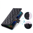 Puzdro s chlopňou pre Xiaomi Redmi Note 13 Pro 4G / Xiaomi Redmi Note 14S / Xiaomi Poco M6 Pro 4G, Rhombus Crossbody Leather, čierne