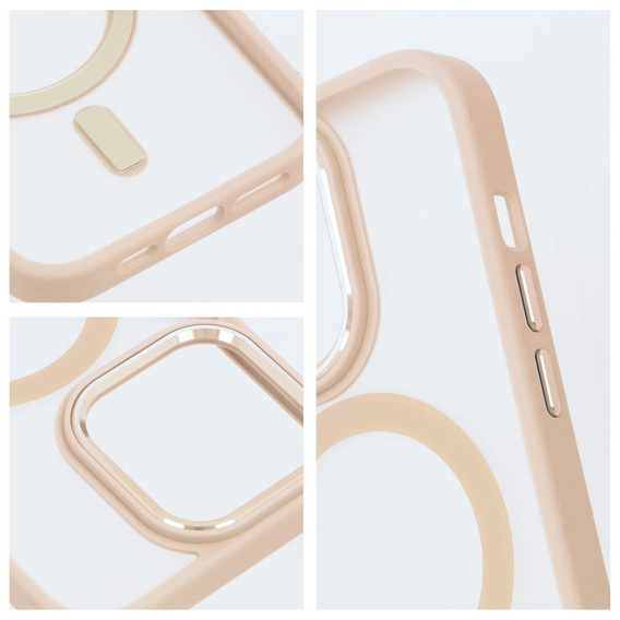 Puzdro pre iPhone 16 Pro Max, pre MagSafe, ERBORD Matt Case, transparentné / ružové + sklo na displej