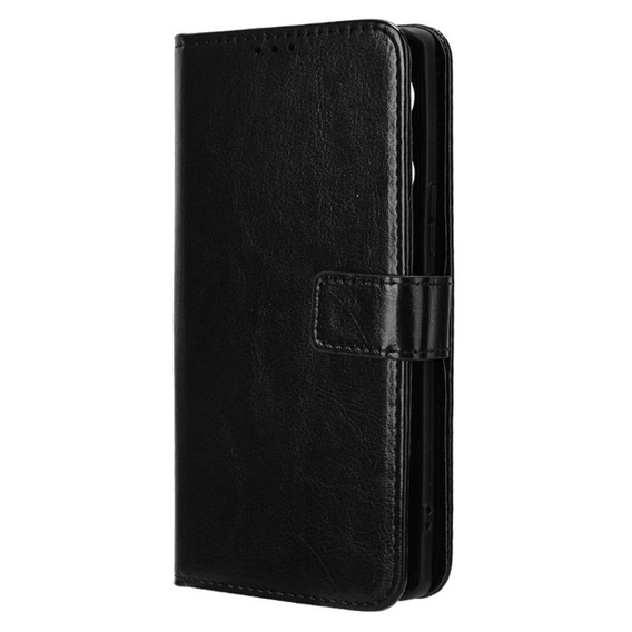 Klapkové puzdro pre Infinix Note 40 Pro Plus, Crazy Horse Wallet, čierne