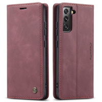 CASEME puzdro pre Samsung Galaxy S22 5G, Leather Wallet Case, červené