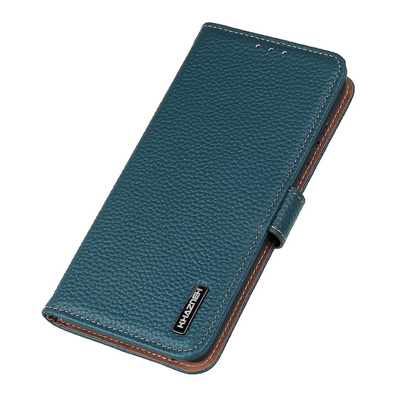 KHAZNEH RFID puzdro pre Xiaomi Poco F6, Litchi Texture, zelený