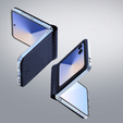 Puzdro Dux Ducis pre Samsung Galaxy Z Flip7 5G, Bril, modré