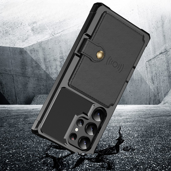 Puzdro pre Samsung Galaxy S25 Ultra, Card Holder Kickstand, čierne
