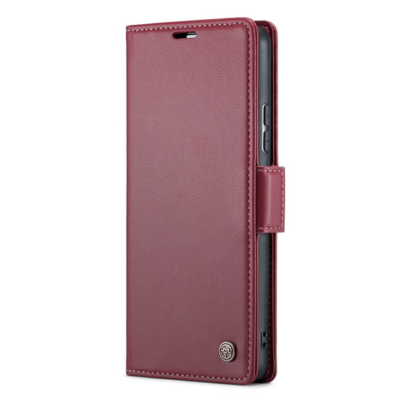 CASEME flipové puzdro pre Samsung Galaxy A54 5G, Litchi Wallet, červené