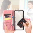 Klapkové puzdro pre Honor 400 Lite, Butterfly, ružové rose gold