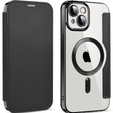 Klapkové puzdro pre iPhone 14, RFID Wallet MagSafe CamShield, čierne