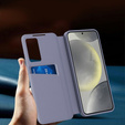 Flipové puzdro pre Samsung Galaxy S25 Edge, Smart View Wallet, fialové