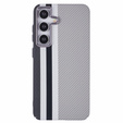 Puzdro pre Samsung Galaxy S25+ Plus, Carbon Fiber MagSafe, sivé