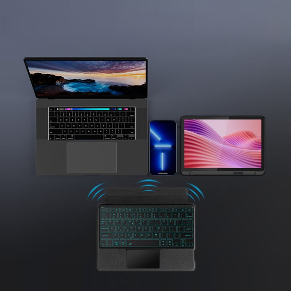 Puzdro + klávesnica Lenovo Tab Plus, čierne