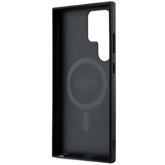 GUESS Obal na mobil pre Samsung Galaxy S24 Ultra, 4G Ring Classic Logo, sivé
