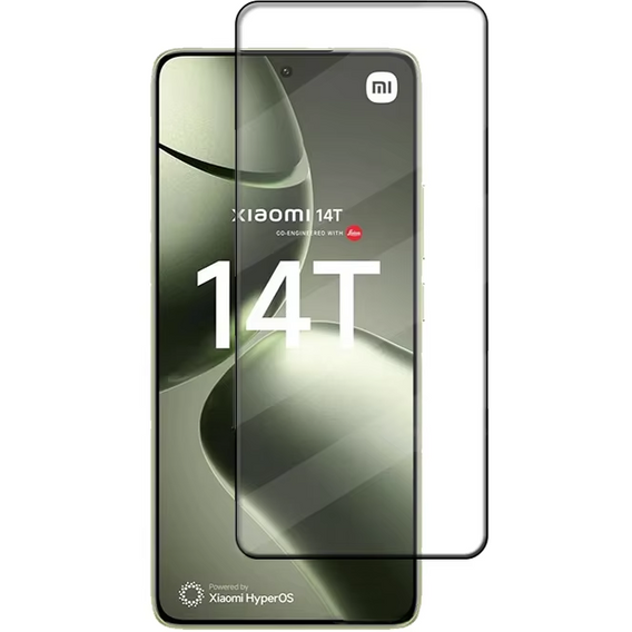 3D tvrdené sklo pre Xiaomi 14T, čierny rám