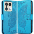Klapkové puzdro pre Motorola Edge 50 Ultra, Butterfly, modré