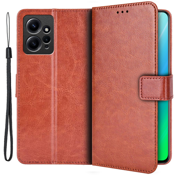 Klapkové puzdro pre Xiaomi Redmi Note 12 4G, Crazy Horse Wallet, hnedé