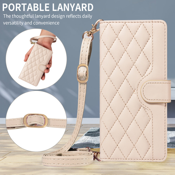 Kožené puzdro Rhombus Crossbody pre Motorola Edge 70