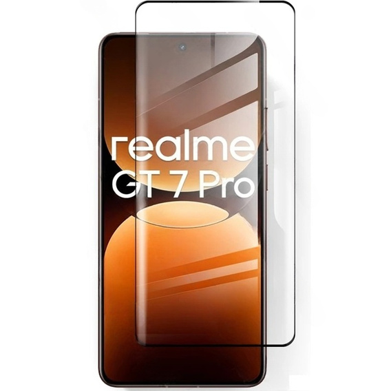 3D tvrdené sklo pre Realme GT 7 Pro, čierny rám