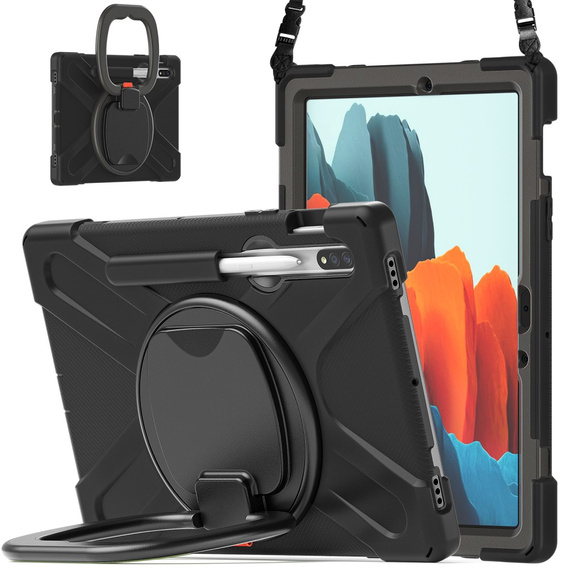 Puzdro pre Samsung Galaxy Tab S10 Lite / S10 FE / S9 FE / S9 / S8 / Tab S7, obrnené otočné 360, čierne