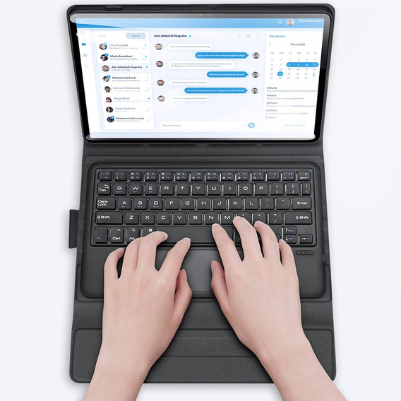 Puzdro + klávesnica Samsung Galaxy Tab S7 / S8, Dux Ducis Magnetic Keyboard, čierne