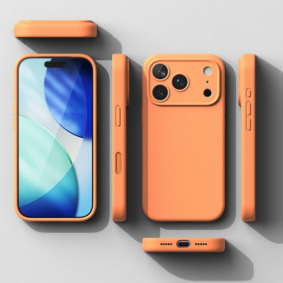 Puzdro Ringke pre iPhone 17 Pro Max, silikónové magnetické puzdro MagSafe, mandarínka