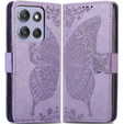 Klapkové puzdro pre Motorola Moto G86 Power 5G, Butterfly, fialové