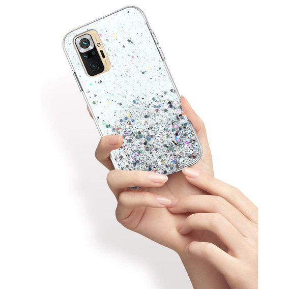 Obal na mobil pre Xiaomi Redmi Note 10 Pro, Glittery, priehľadné