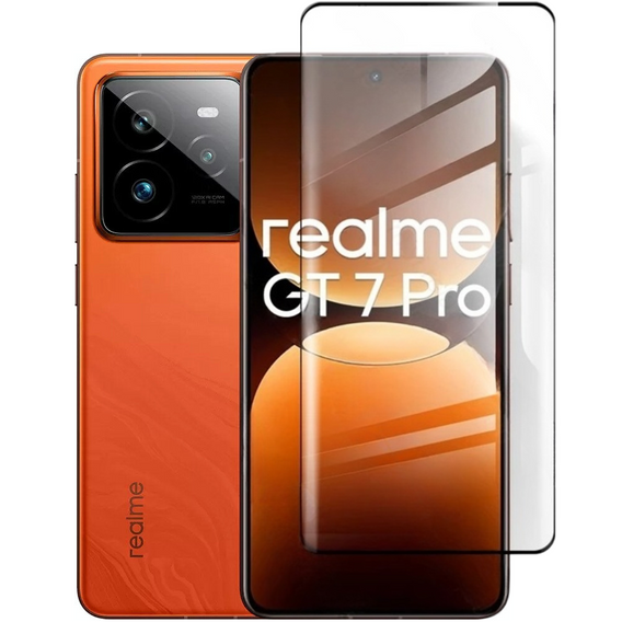 3D tvrdené sklo pre Realme GT 7 Pro, čierny rám