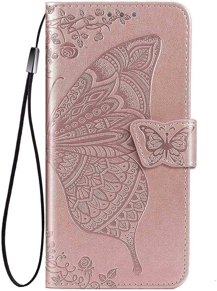 Klapkové puzdro pre Vivo Y19s, Butterfly, ružové rose gold