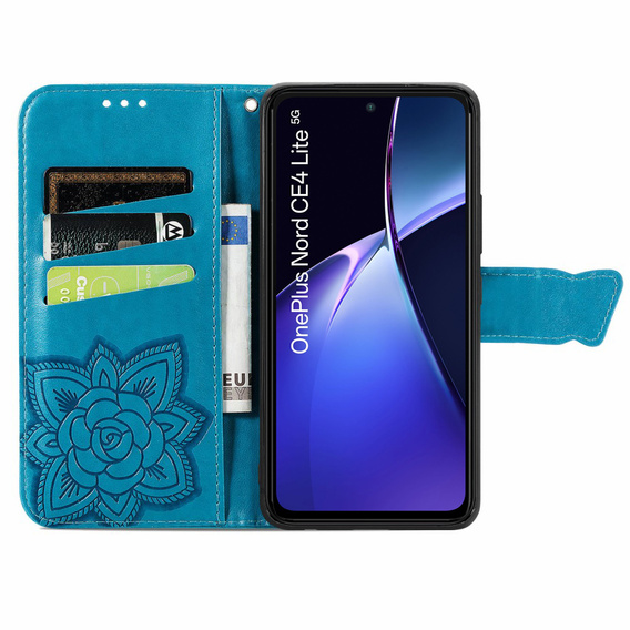 Klapkové puzdro pre OnePlus Nord CE4 Lite, Butterfly, modré
