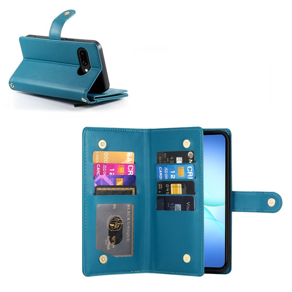 Flipové puzdro Wallet Zipper Pocket pre Samsung Galaxy A17 5G, Wallet Zipper Pocket, modré