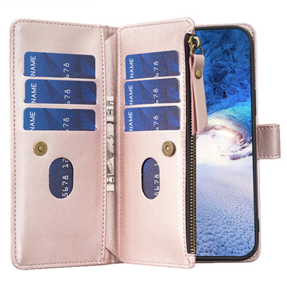 Klapkové puzdro pre Samsung Galaxy A25 5G, Wallet Zipper Pocket, čierne