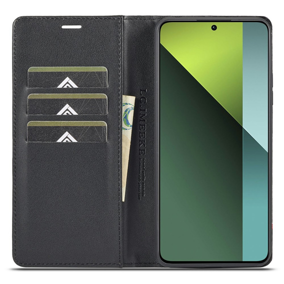 Flipové puzdro pre Xiaomi Redmi Note 13 Pro 4G / Xiaomi Redmi Note 14S / Xiaomi Poco M6 Pro 4G, Carbon LC.IMEEKE, čierne