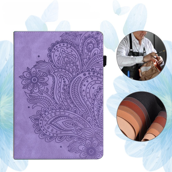 Puzdro s chlopňou pre Xiaomi Redmi Pad SE 11", flower, fialové