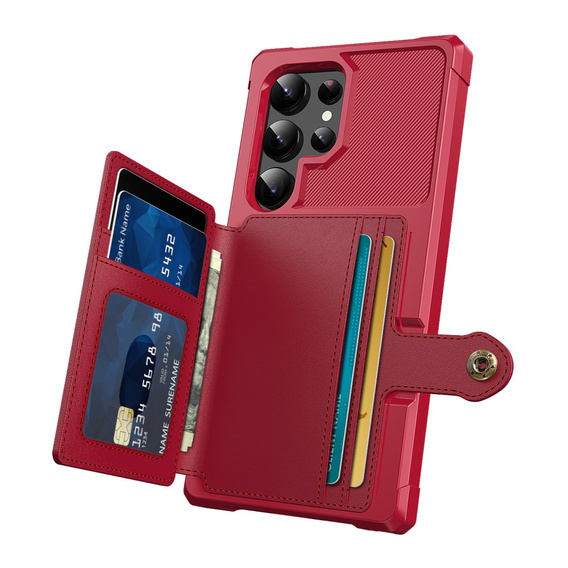 Puzdro pre Samsung Galaxy S25 Ultra, Card Holder Kickstand, čierne