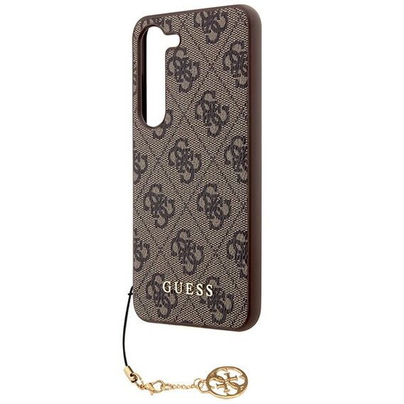 GUESS Obal na mobil pre Samsung Galaxy A55, 4G Charms Collection Hardcase, hnedé