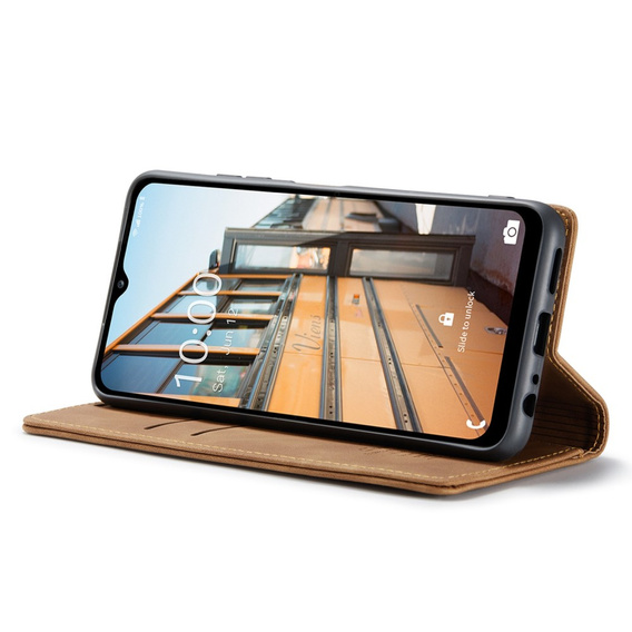 CASEME puzdro pre Samsung Galaxy M33 5G, Leather Wallet Case, hnedé