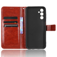 Klapkové puzdro pre Samsung Galaxy M34, Crazy Horse Wallet, hnedé