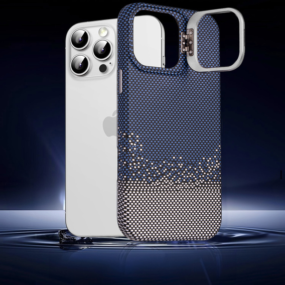 Puzdro pre iPhone 15 Pro, Frame Kickstand, pre MagSafe, Sand Blue