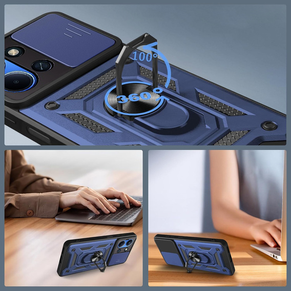 Pancierované puzdro pre Xiaomi Redmi 15C 4G/LTE, CamShield Slide, modré