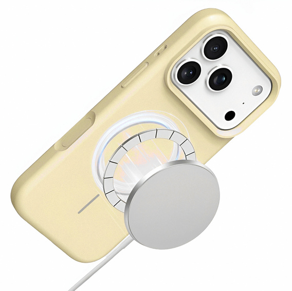 Silikónové puzdro pre iPhone 17 Pro Max, pre MagSafe, proti nárazom, žlté