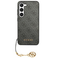 GUESS Obal na mobil pre Samsung Galaxy A55, 4G Charms Collection Hardcase, sivé