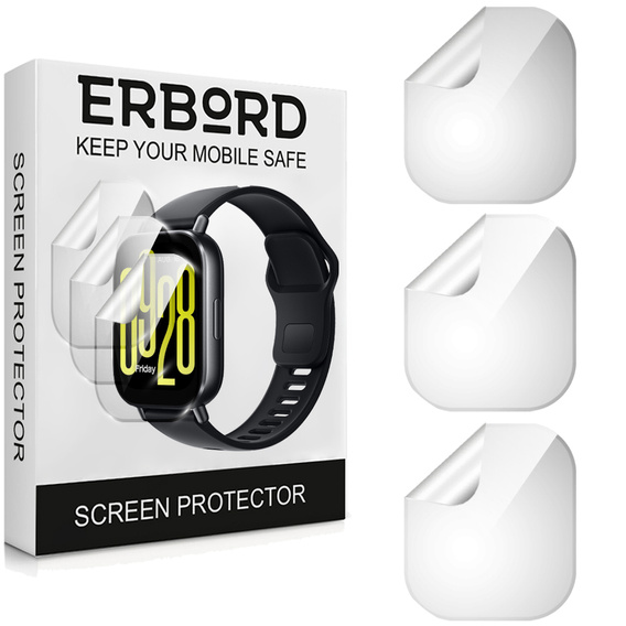 3x ERBORD Hydrogélová fólia pre Xiaomi Redmi Watch 5 Active