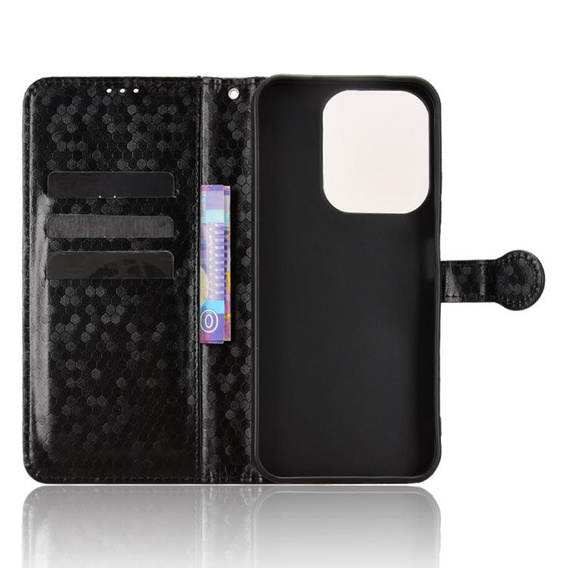 Flipové puzdro pre Xiaomi Redmi 15C 4G/LTE, Wallet Rhombus, čierne