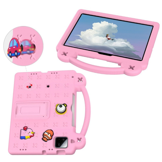 Detské puzdro pre Xiaomi Pad 7 / 7 Pro, Cute Patterns, so stojanom, ružové