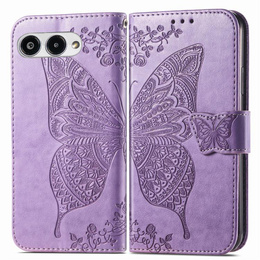 Klapkové puzdro pre T Phone 3 5G, Butterfly, fialové