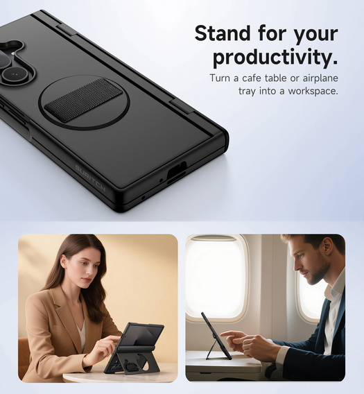 Puzdro Suritch s 360° stojanom a integrovanou ochranou displeja pre Samsung Galaxy Z Fold7