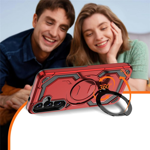 Magnetické puzdro s podstavcom pre Samsung Galaxy A57 5G, červené