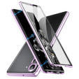Magnetické puzdro Dual Glass MagSafe pre Samsung Galaxy S24, fialové