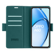 Puzdro pre Oppo A60, ERBORD Glossy Litchi, flipová peňaženka, zelený