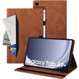 Puzdro pre Samsung Galaxy Tab A9+, Classic, s priestorom pre stylus, hnedé