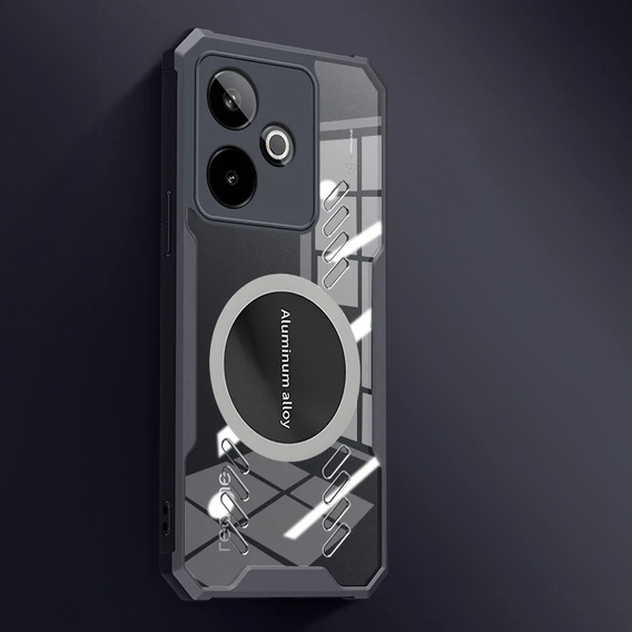 Puzdro pre Realme GT 7 / 7T, s magnetickým štítkom, transparentné / čierne
