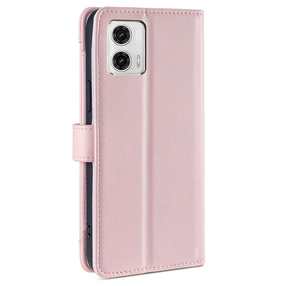Klapkové puzdro pre Motorola Moto G73 5G, Wallet Zipper Pocket, ružové